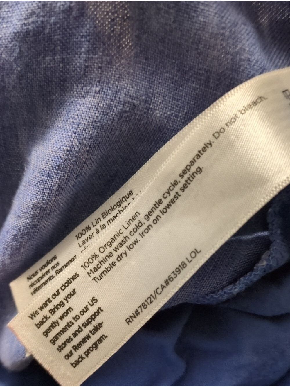 Eileen Fisher Blue Linen Cropped Pull On Pants Size XS - Picture 4 of 6